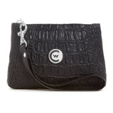 Black "Croc" Wristlet w/ Silver Accents image 0