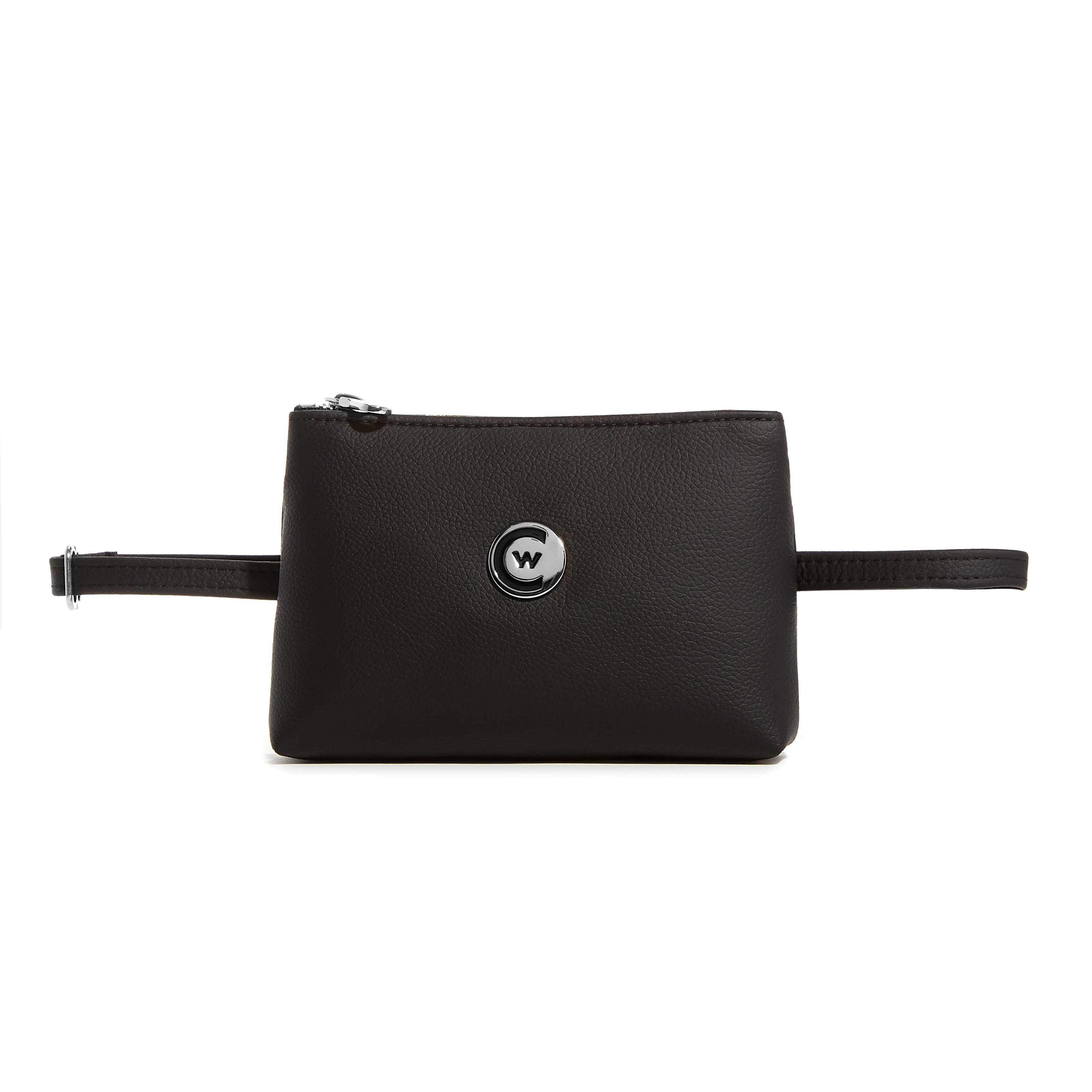 Black "Smooth" Elevated Fanny Pack w/ Silver Accents image 1