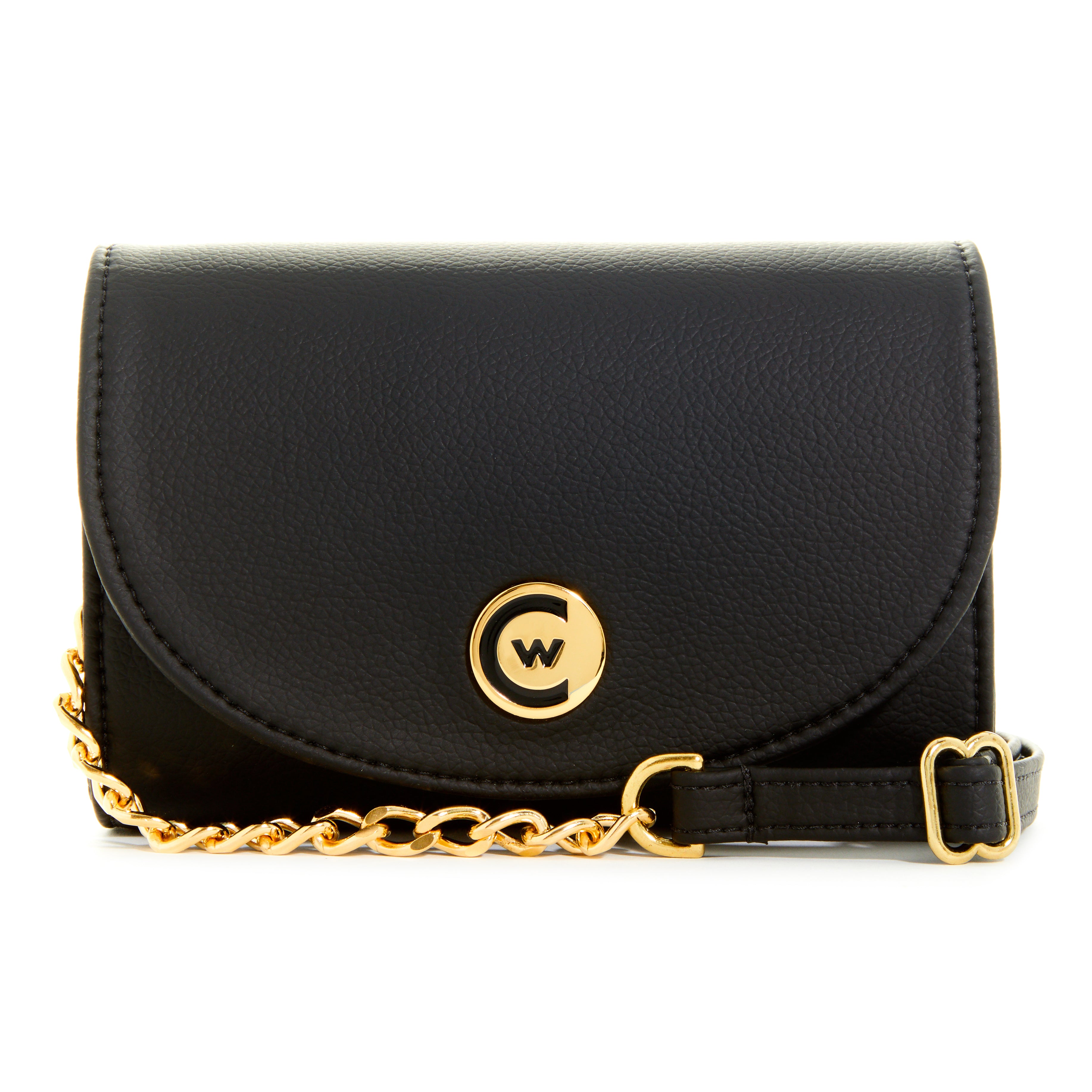 Black Smooth "Leatherette" w/ Gold Chain image 0