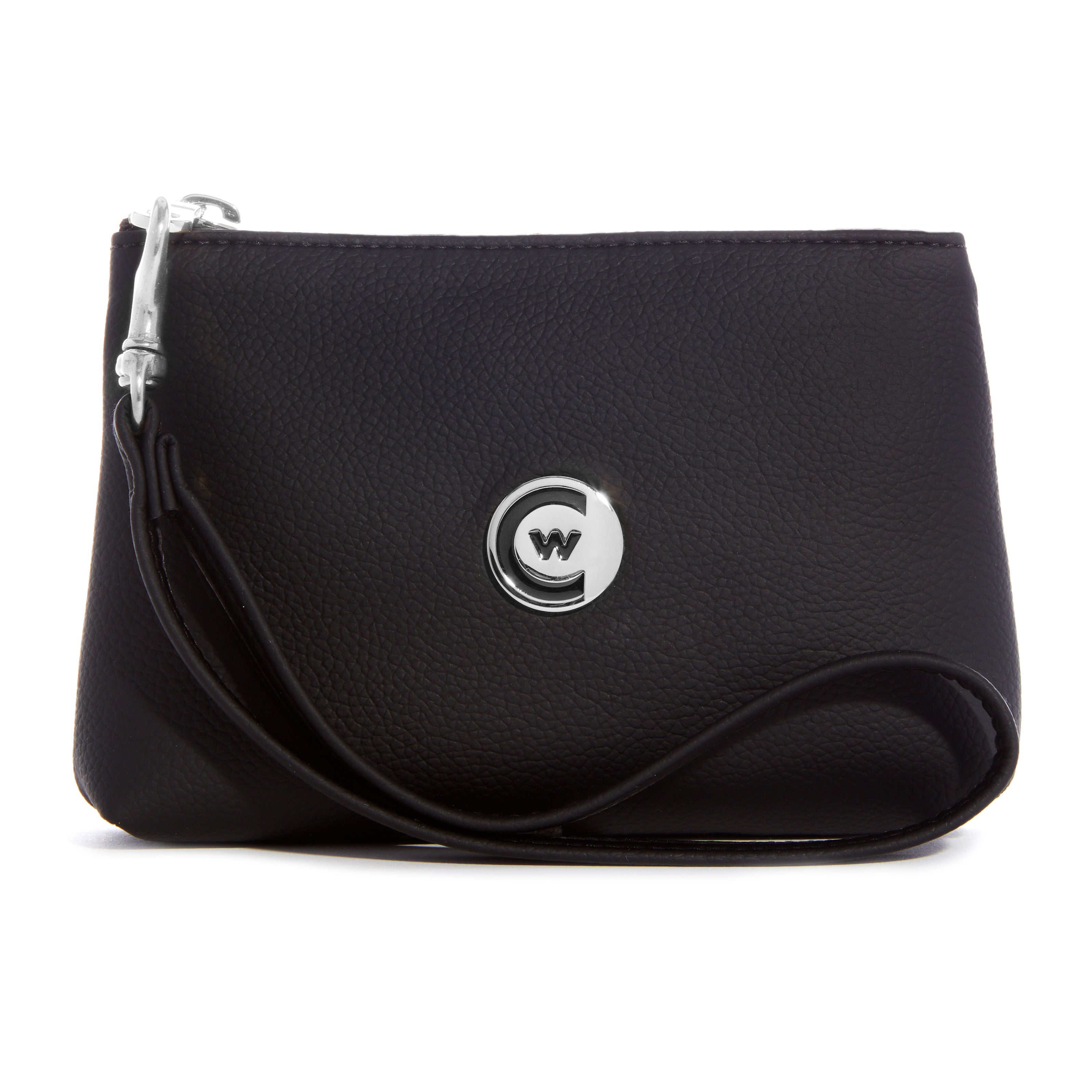 Black Smooth "Leatherette" Wristlet w/ Silver Accents image 0