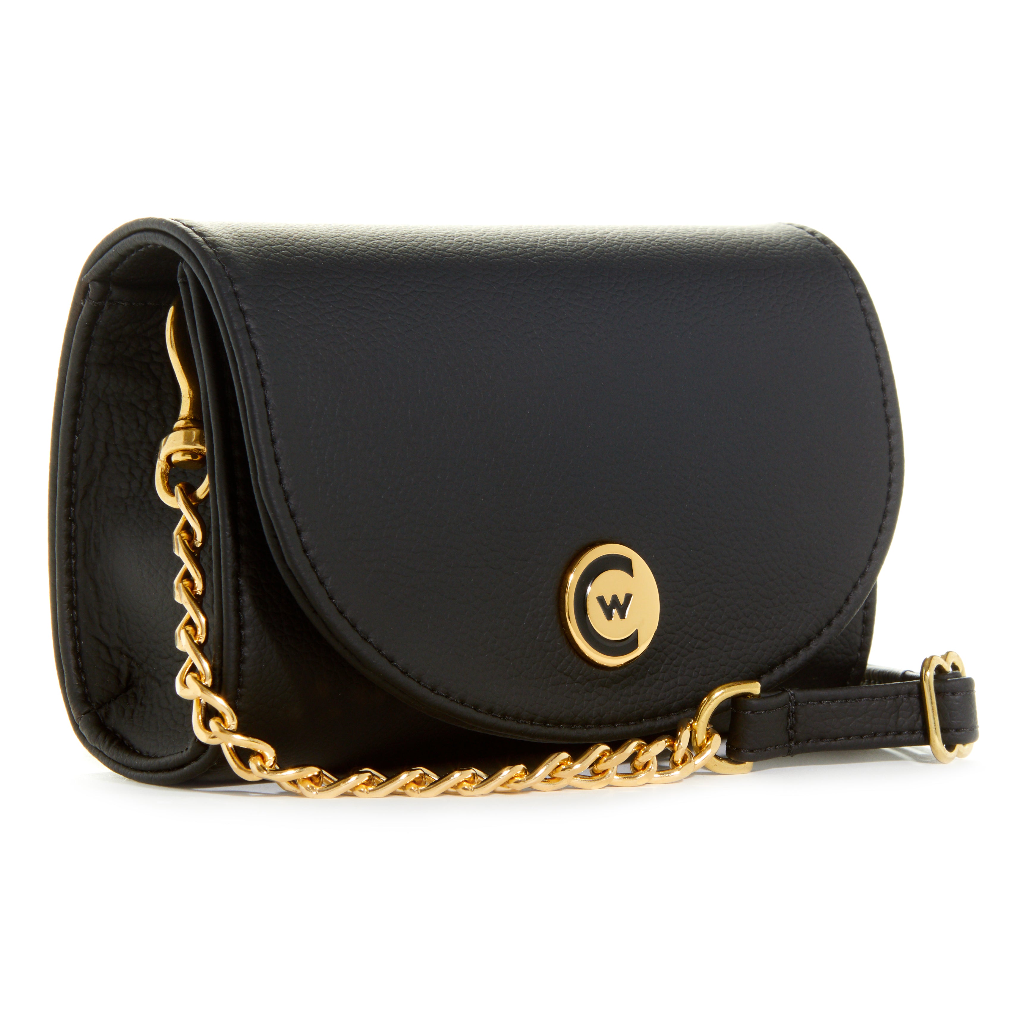 Black Smooth "Leatherette" w/ Gold Chain image 2