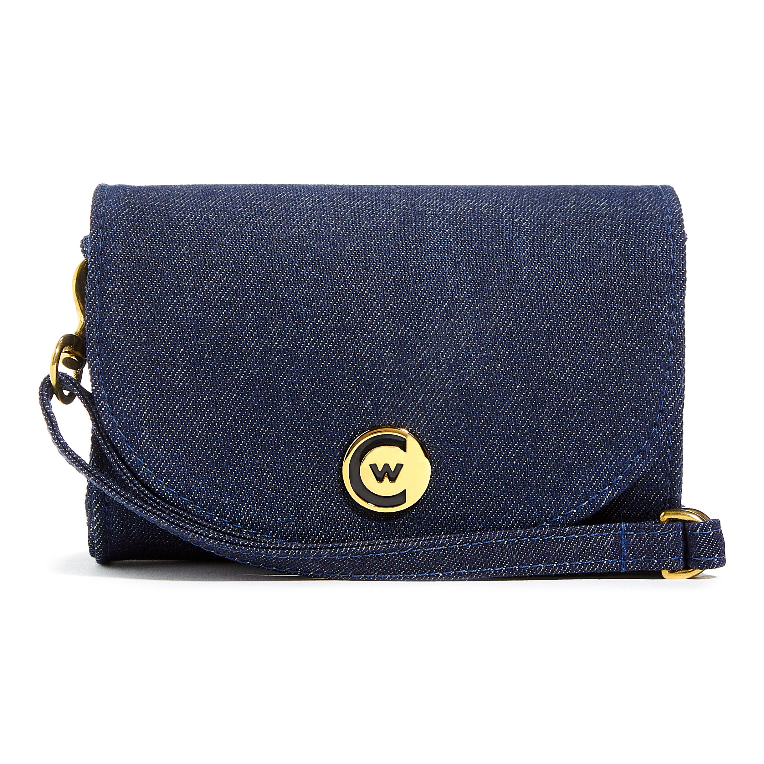 Denim Clutch w/ Gold Accents image 0