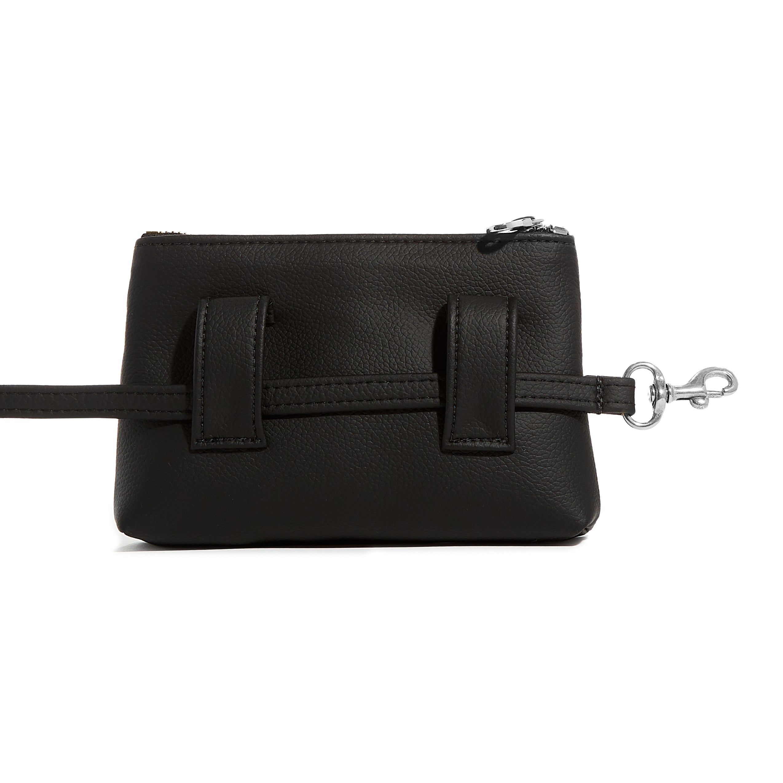 Black "Smooth" Elevated Fanny Pack w/ Silver Accents image 2