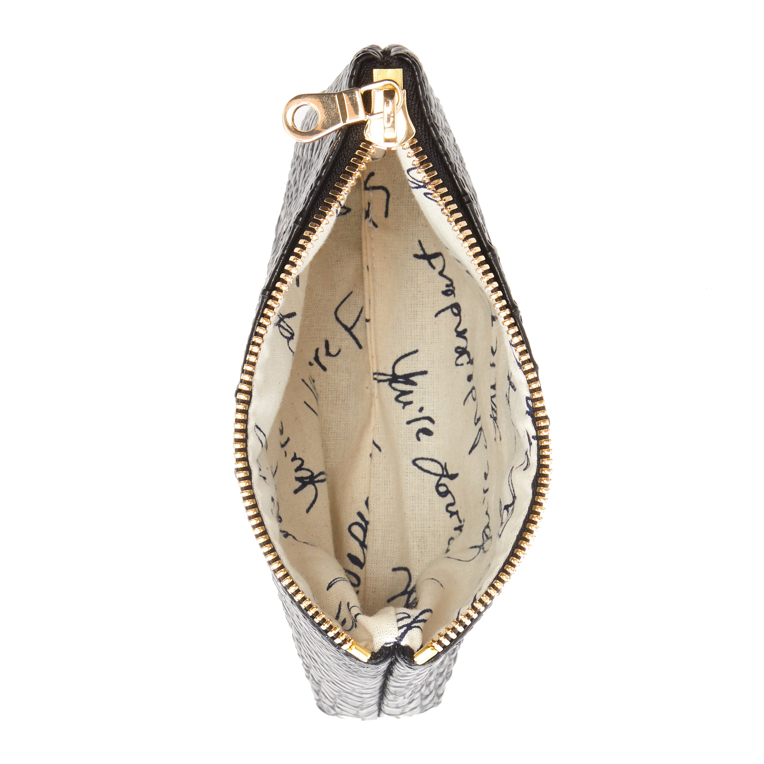 Black "Croc" Wristlet w/ Gold Accents image 3