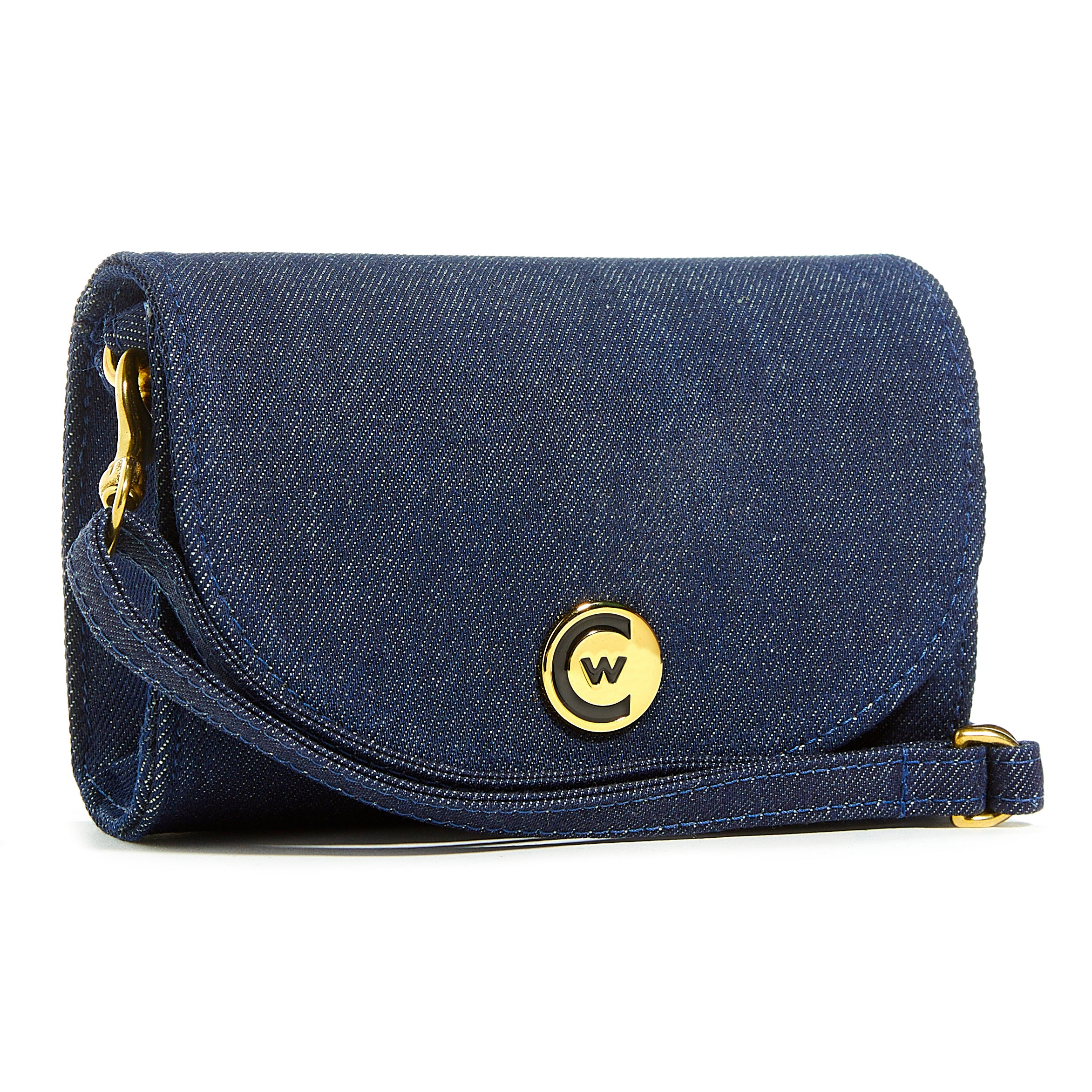 Denim Clutch w/ Gold Accents image 1