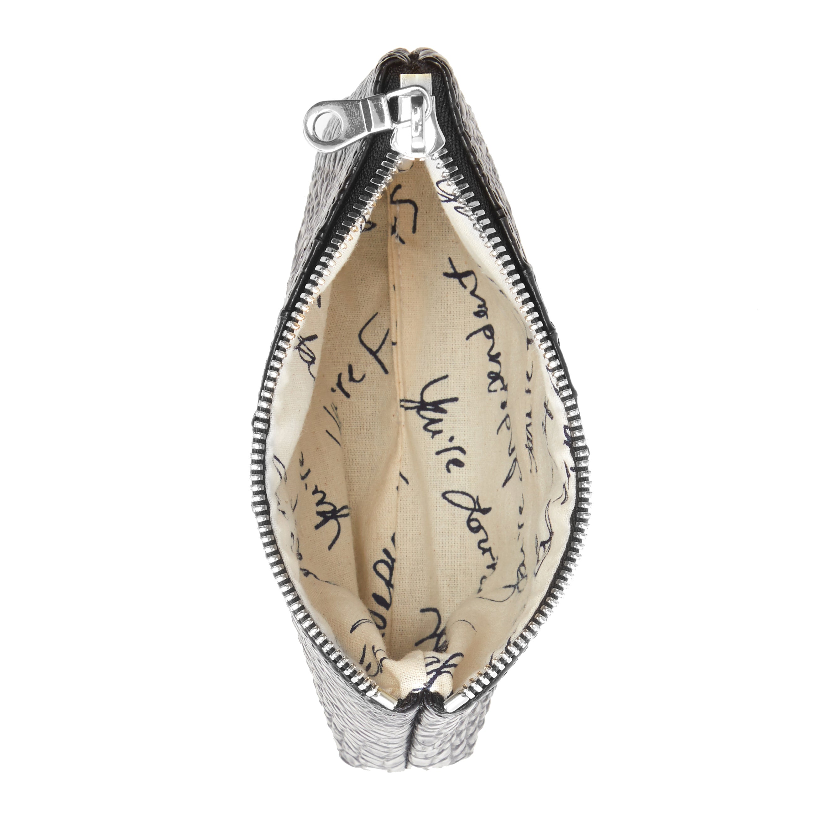 Black "Croc" Wristlet w/ Silver Accents image 3