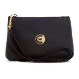 Black Smooth "Leatherette" Wristlet w/ Gold Accents image 0