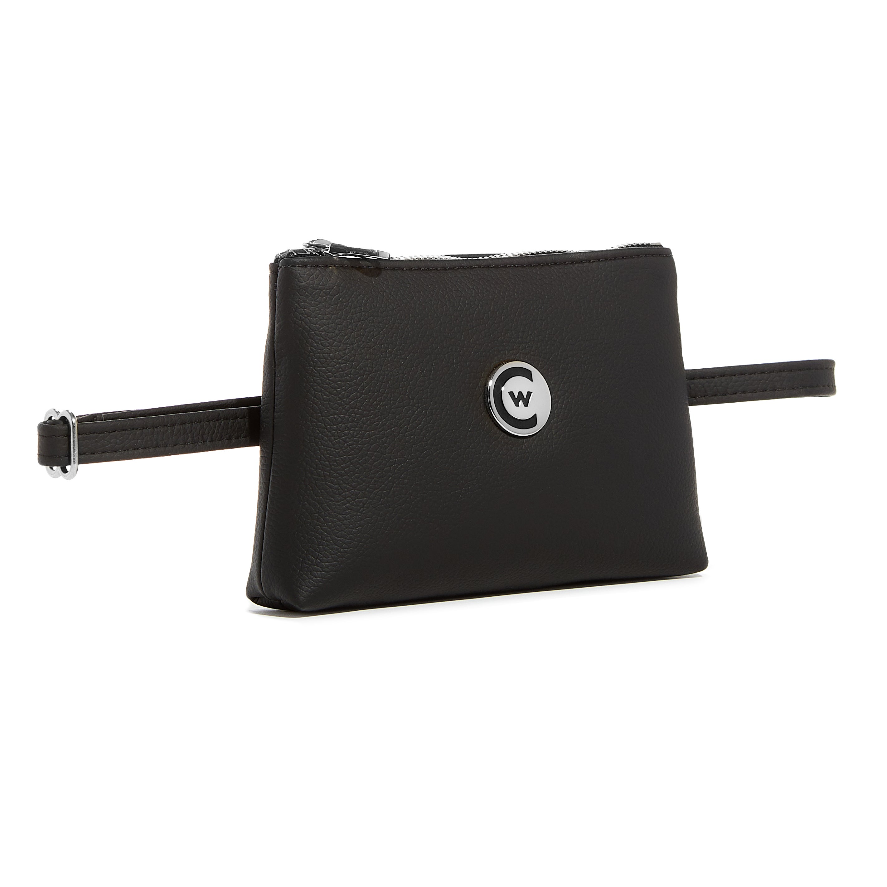 Black "Smooth" Elevated Fanny Pack w/ Silver Accents image 0