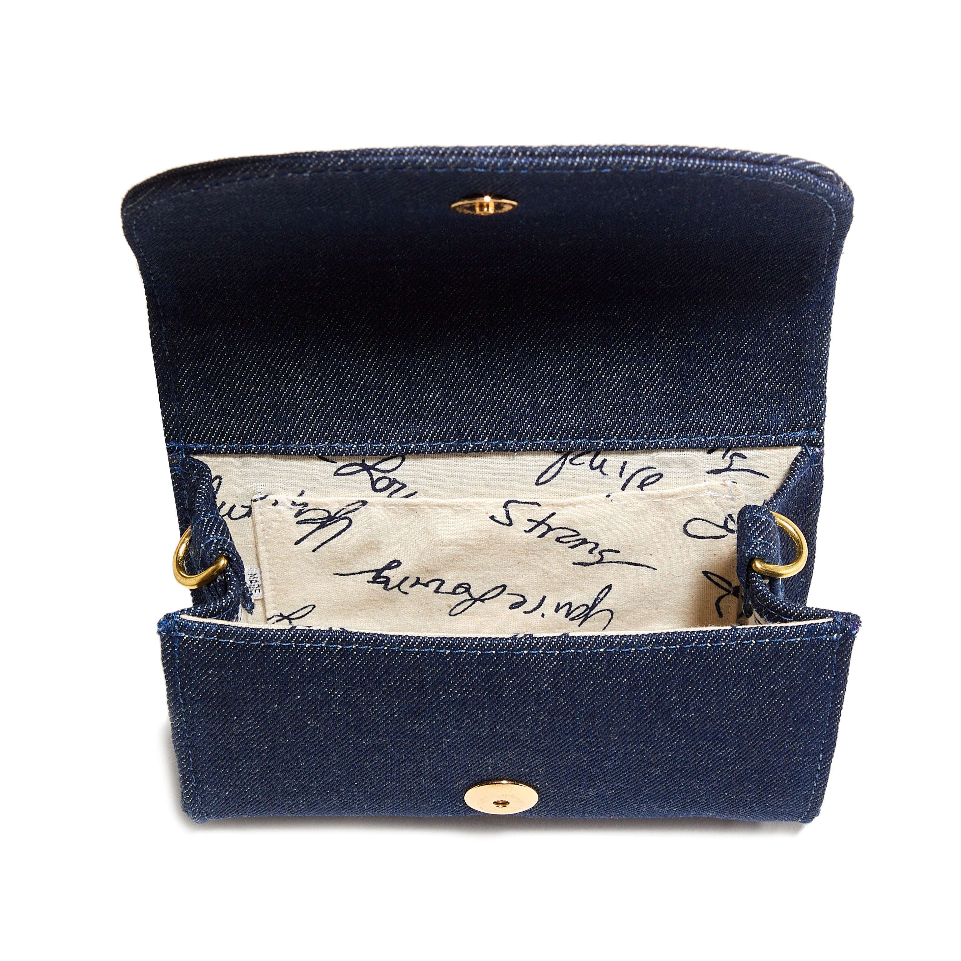 Denim Clutch w/ Gold Accents image 2