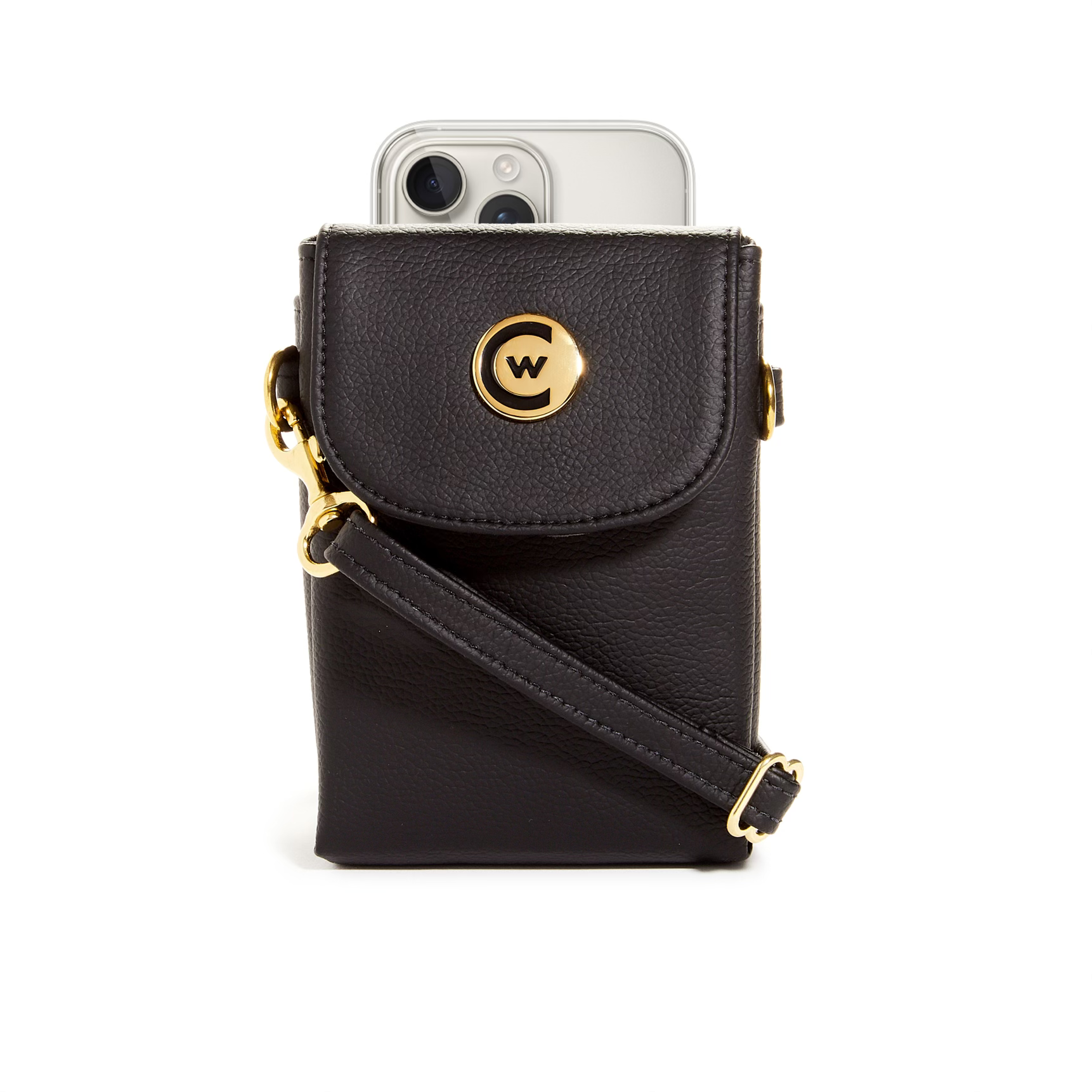 Leatherette "Arena Crossbody" w/Gold Accents image 0